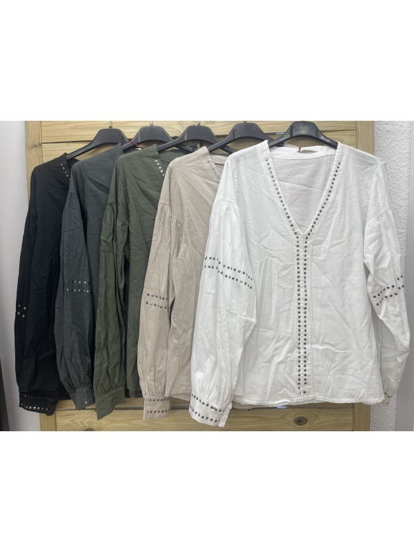 Camisa doble fila tachas