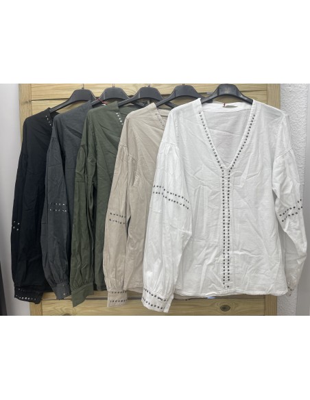 Camisa doble fila tachas