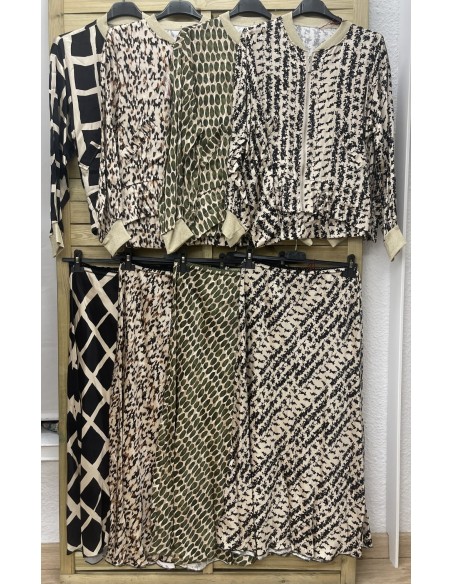 Bomber de saten estampada