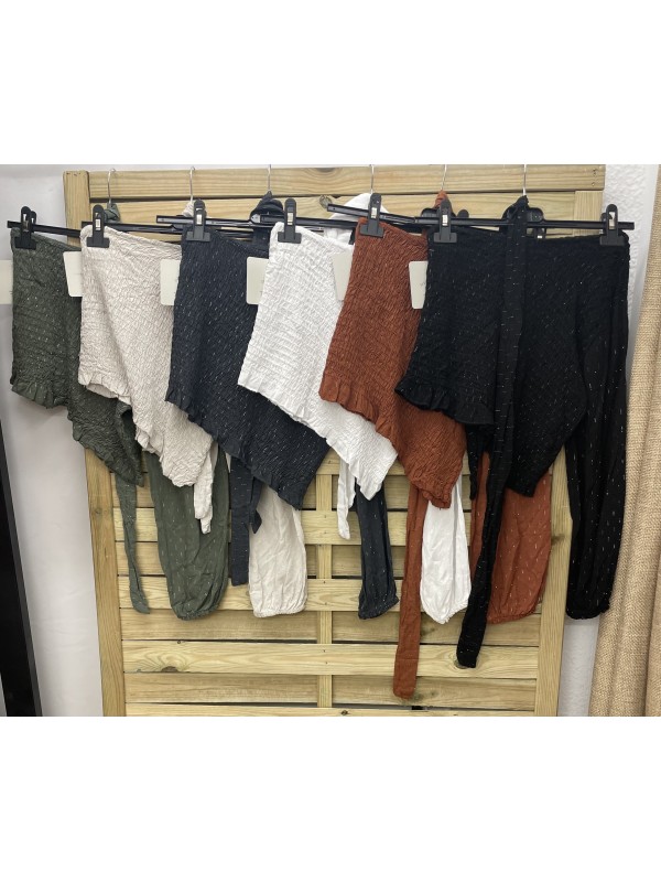 Camisa Asimétrica Lazo Hilo Plateado