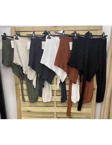 Camisa Asimétrica Lazo Hilo Plateado