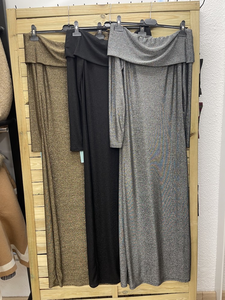Vestido hombros brillo