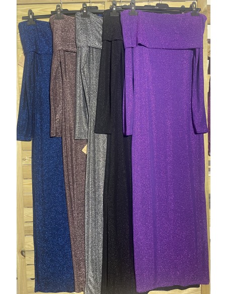 Vestido hombros brillo