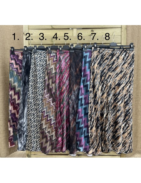 Falda estampada de satén mini puntilla