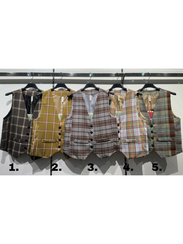 Chaleco estampado de cuadros