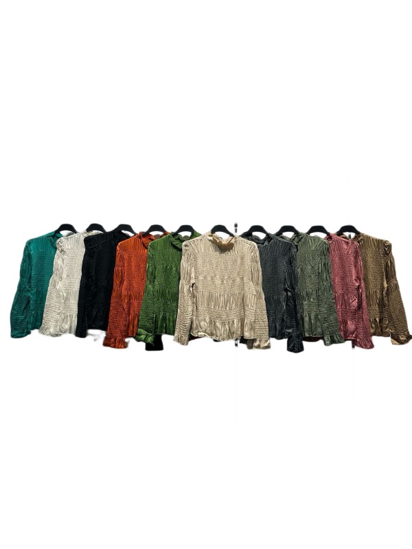 Camisa de satén con fruncidita