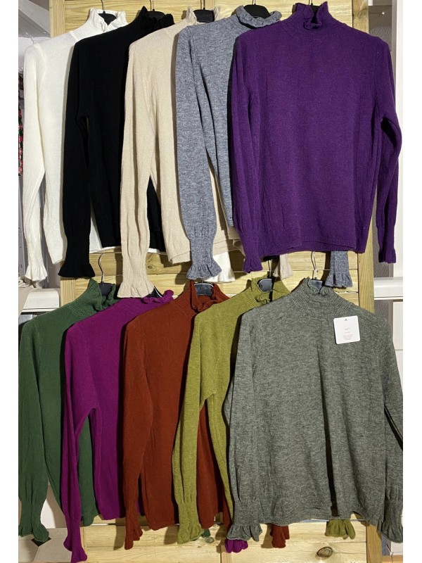 Jersey con vuelo en cuello