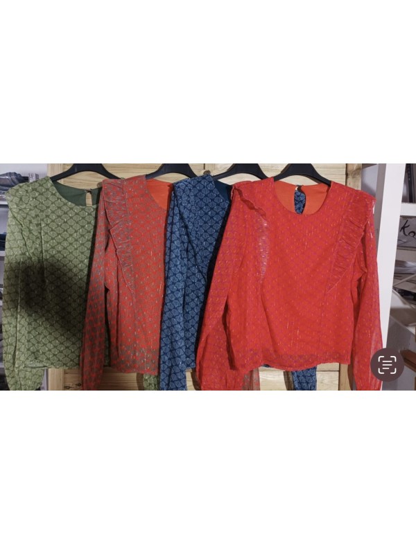 Camisa abanicos con volantitos