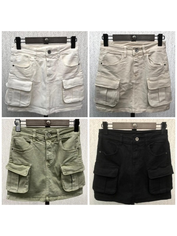 Falda vaquera mini cargo