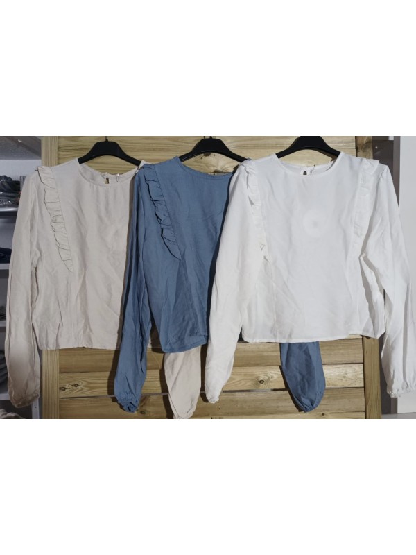 Camisa lisa con volantitos