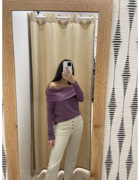 Jeans beige desflecado con botones