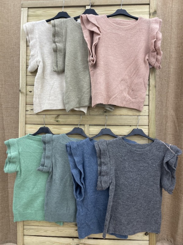 Chaleco doble volante en hombros