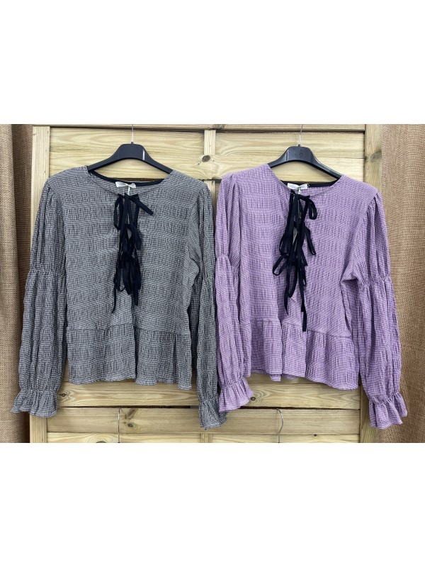 Camisa Vichy Lazos Delanteros