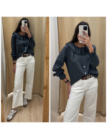 Jeans Culotte Bordado