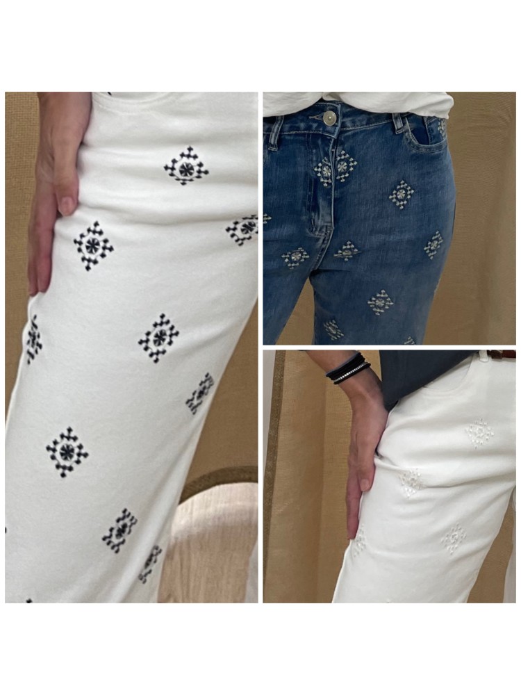 Jeans Culotte Bordado