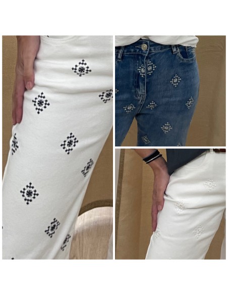 Jeans Culotte Bordado