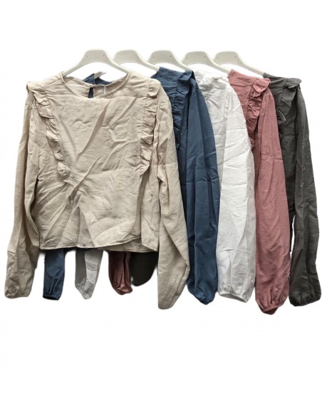 Camisa con doble volante vertical