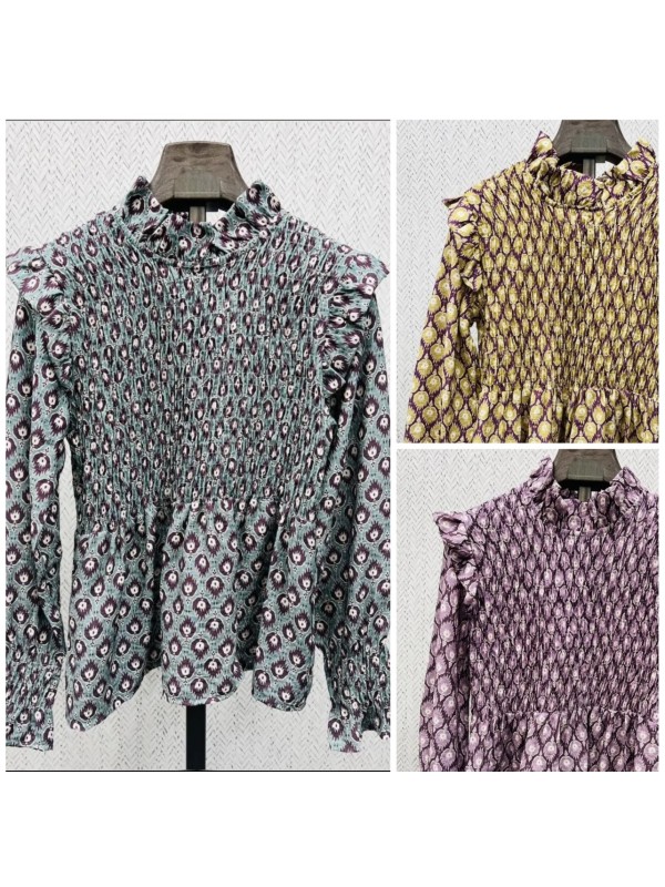 Camisa hojitas frunce