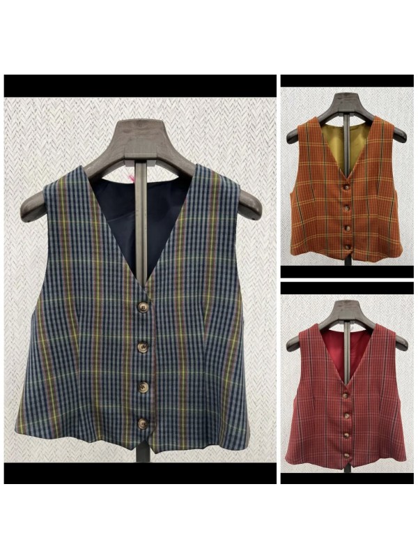 Chaleco traje multicuadros