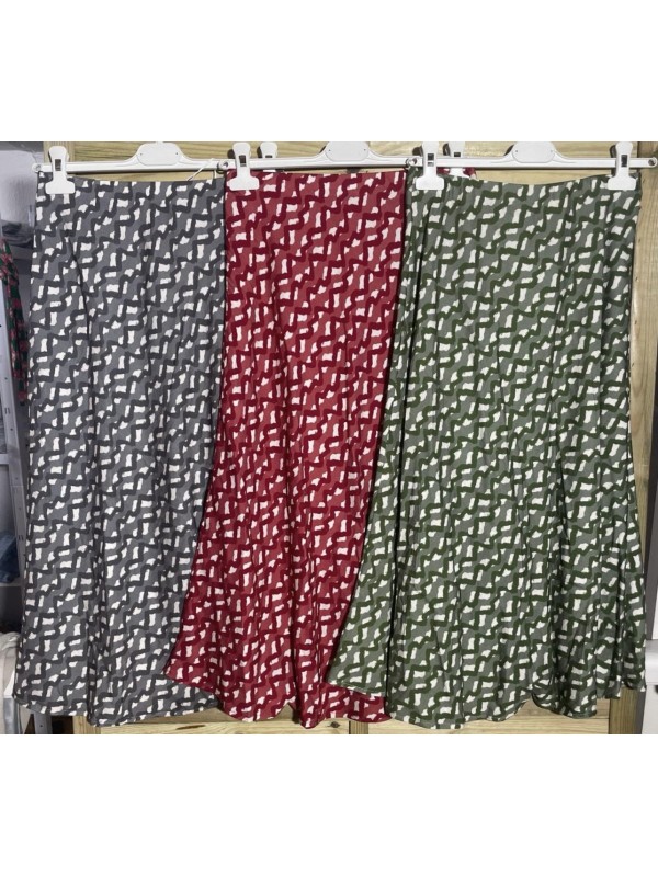Falda midi doble zig zag