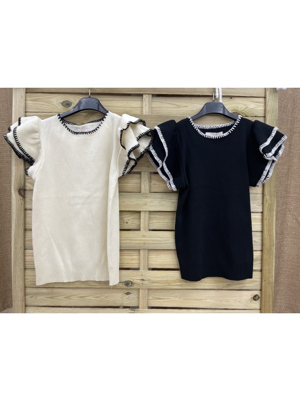 Top doble volante vivo