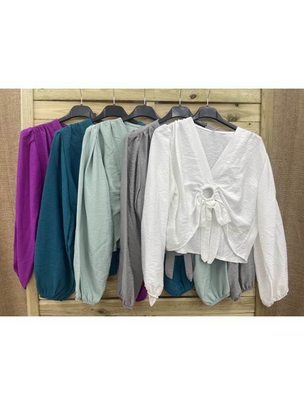 Camisa parte delantera con aro y lazo