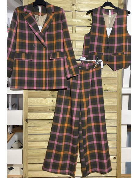 Chaqueta cruzada de cuadros