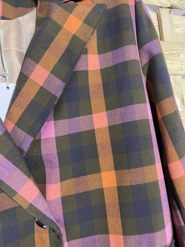 Chaqueta cruzada de cuadros