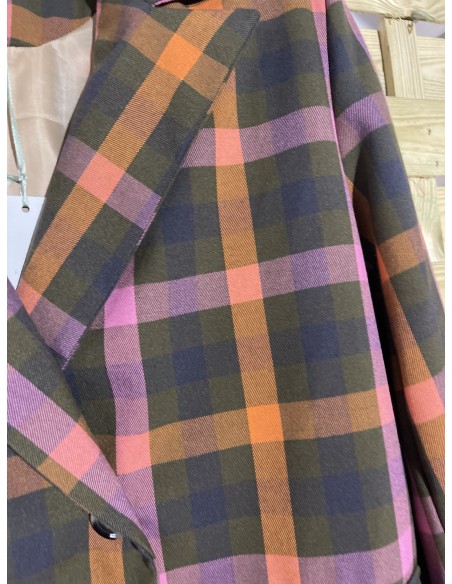 Chaqueta cruzada de cuadros