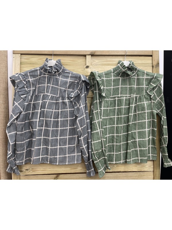 Camisa de cuadros con brillito