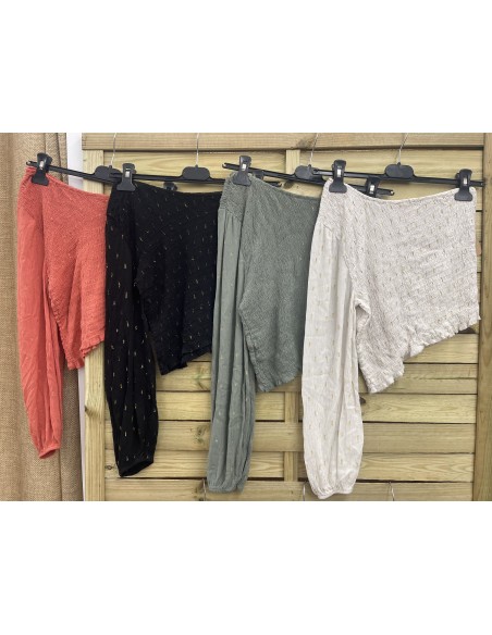 Camisa asimetrica fruncida con pintas doradas