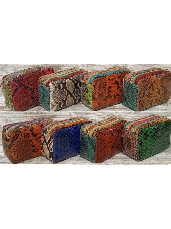 Bolso efecto serpiente de colores