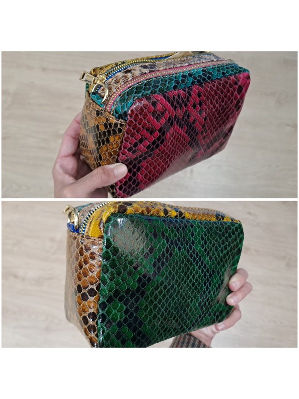 Bolso efecto serpiente de colores 2