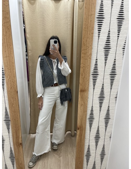 Bolso flecos mini de serraje con cadena