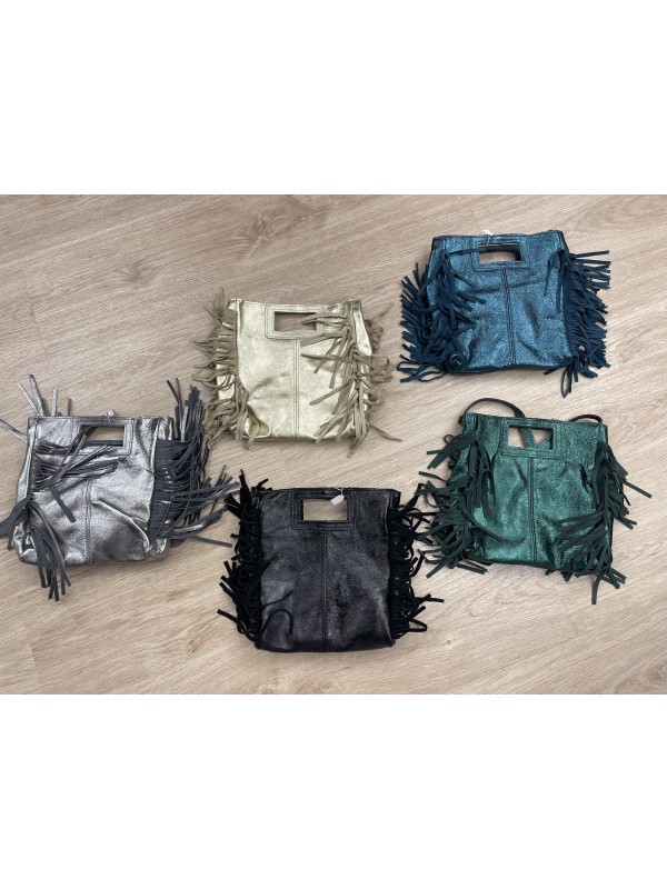 Bolso flecos metalizado