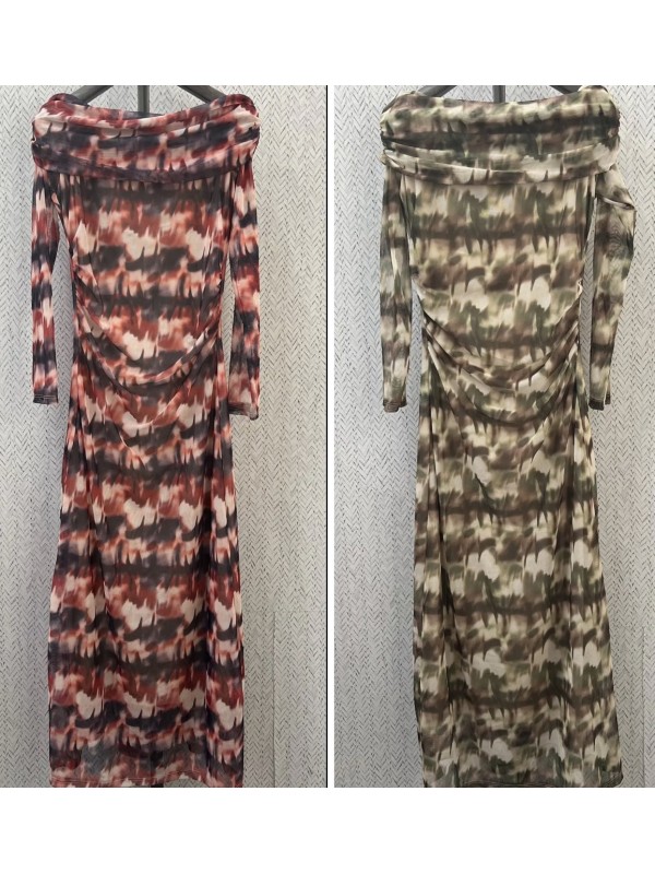 Vestido tul hombros descubiertos degradado