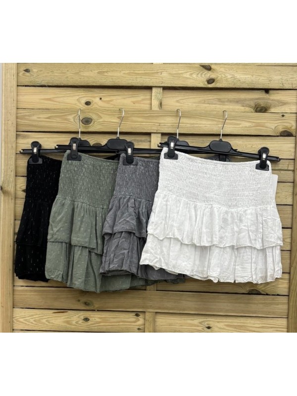 Falda/pantalón mini con hilitos plata