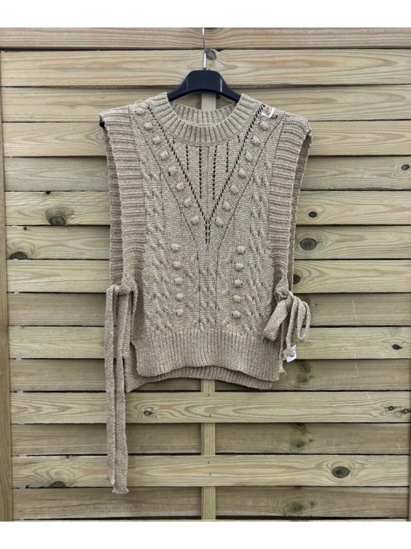 Chaleco calado lazos laterales