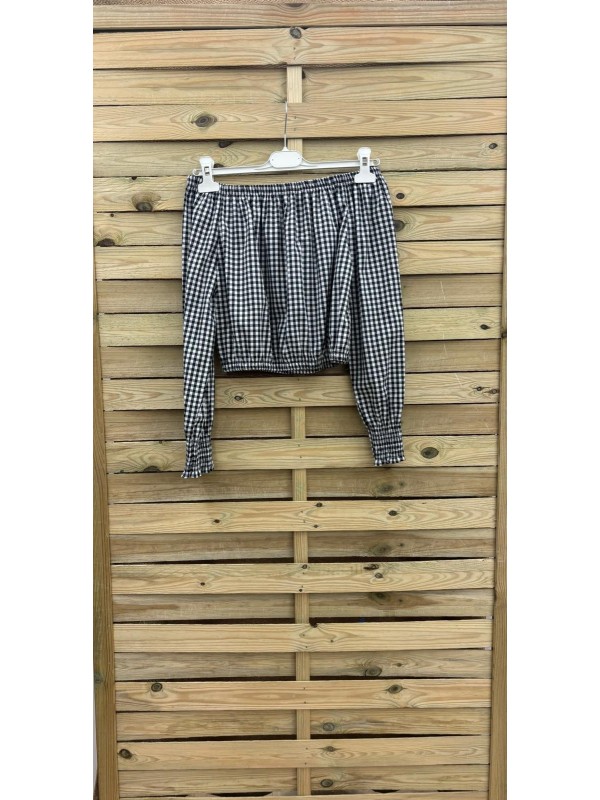 Top Vichy hombros descubiertos