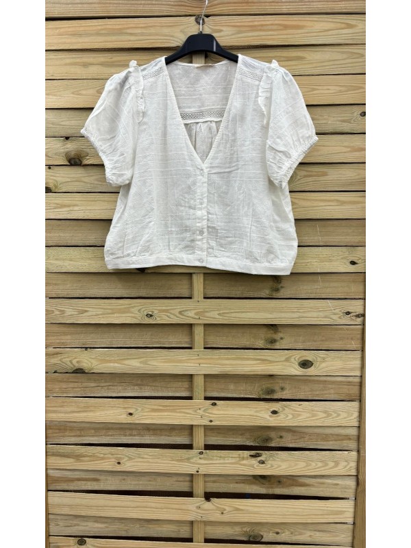 Camisa de manga corta abotonada