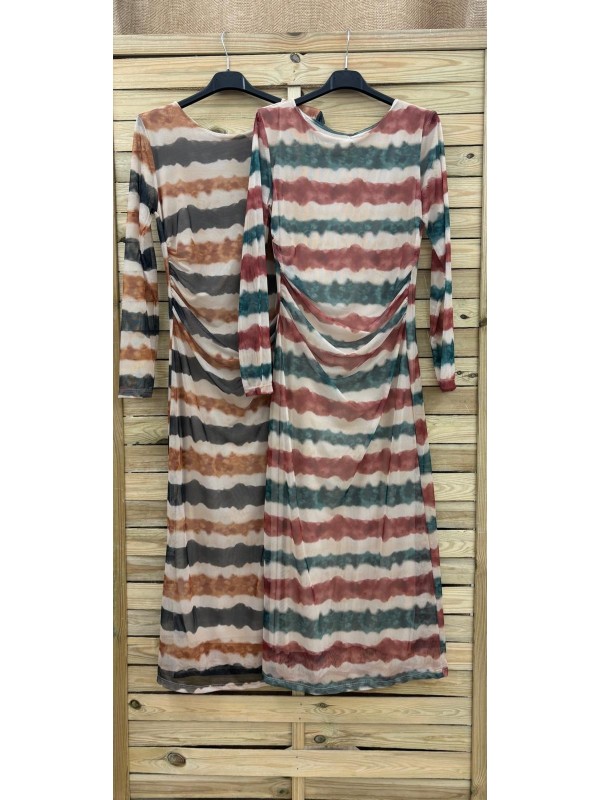 Vestido tul de rayas