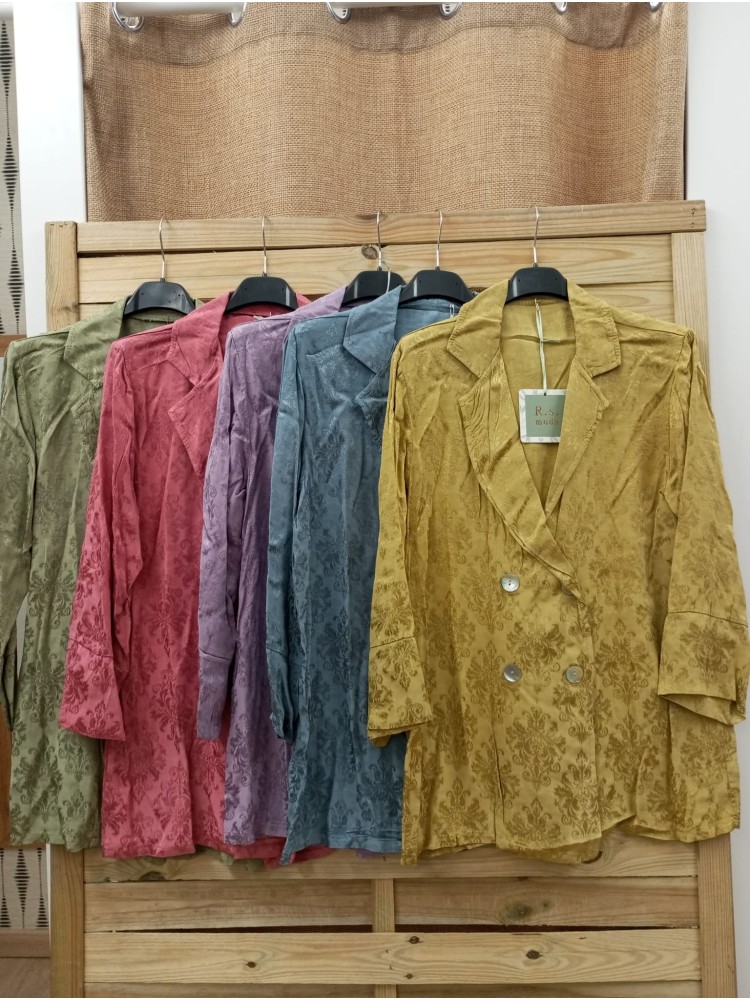 Blazer bordada cruzada