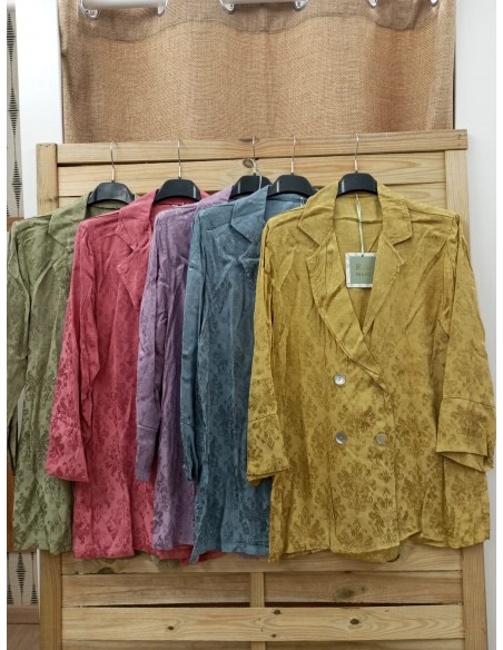 Blazer bordada cruzada