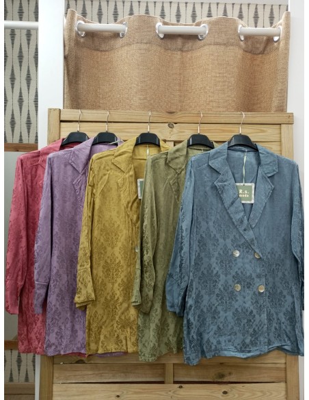 Blazer bordada cruzada