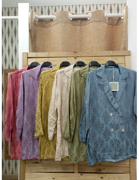 Blazer bordada cruzada