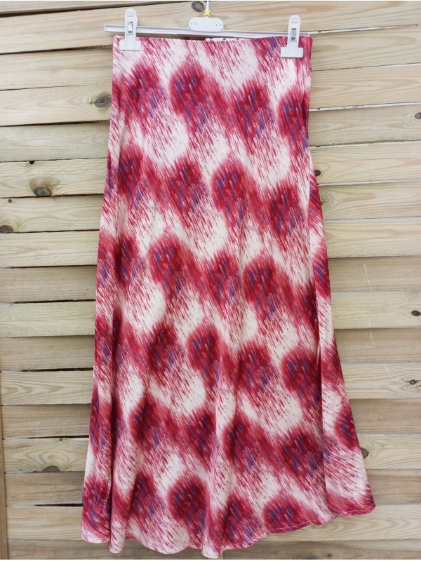 falda midi saten estampado manchas