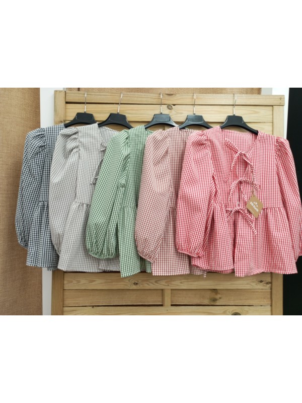 Camisa vichy triple lazo