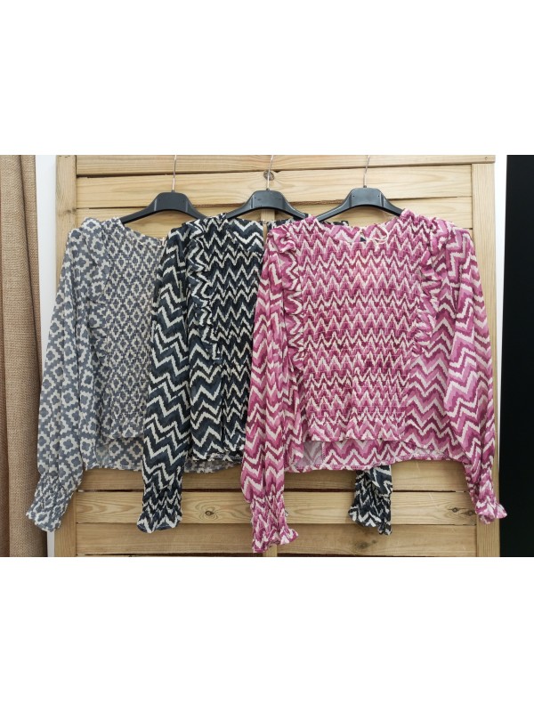 Camisa zig zag doble volante