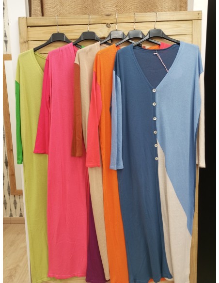 Rebeca larga con botones tricolor