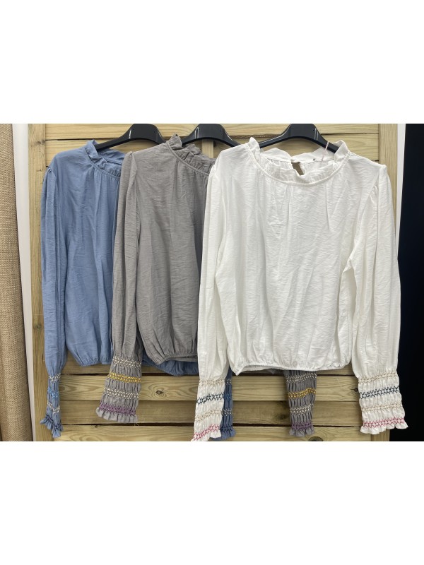 camisa puños con hilitos